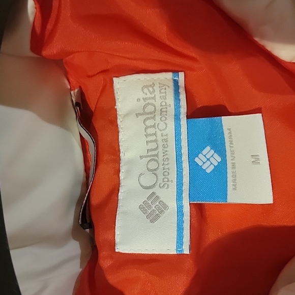Columbia Womens Puffect Color Blocked Jacket, Bold Orange/Nocturnal/Chalk- Med - Picture 3 of 5